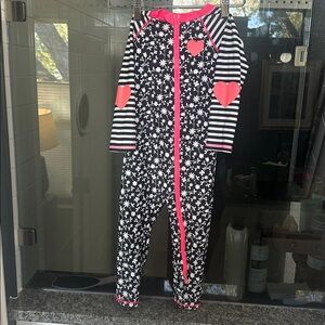 Cat & Jack Black and White Rashguard with Pink Accents